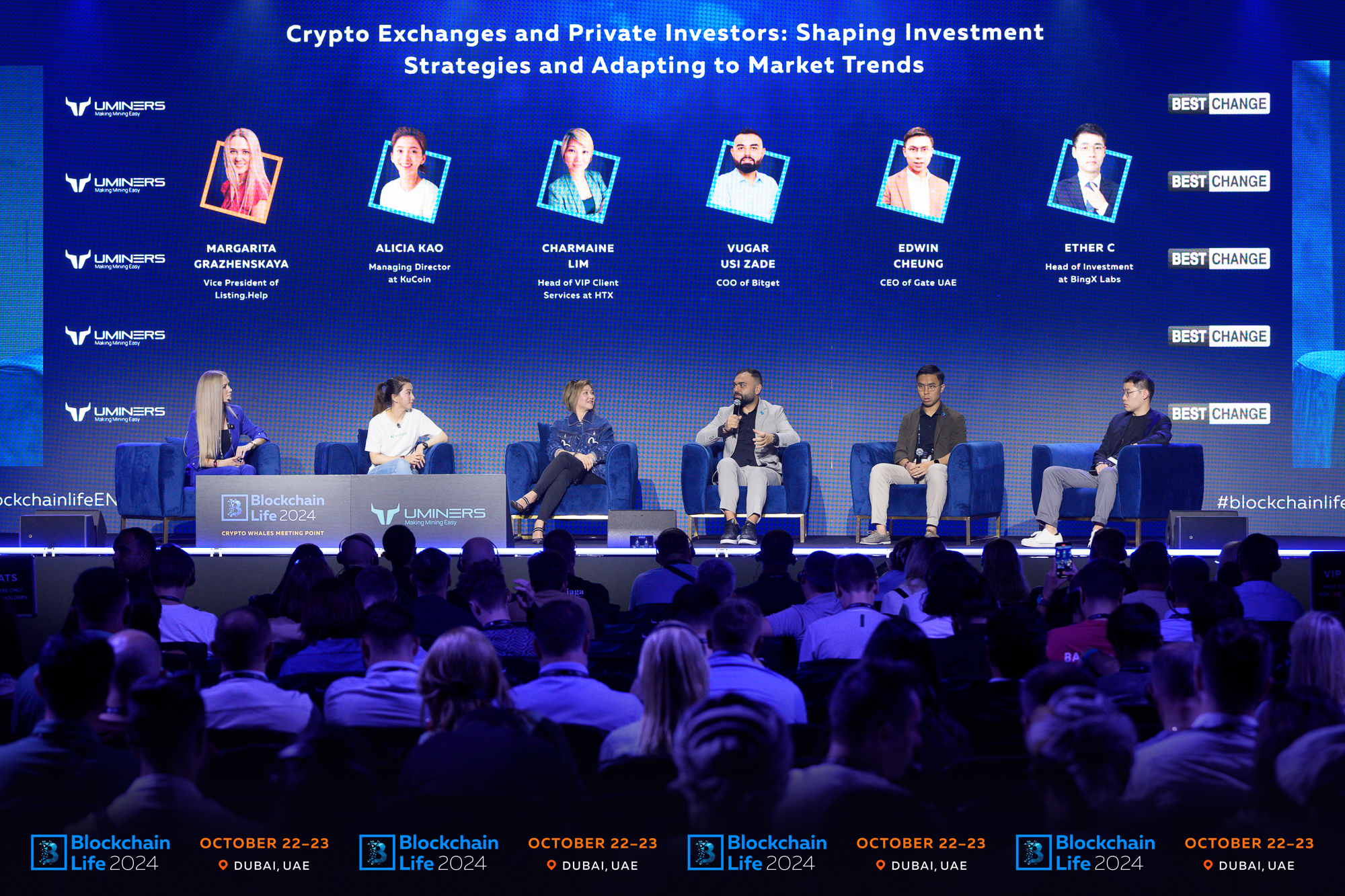 Margarita Grazhenskaya, Alicia Kao, Charmaine Lim, Vugar Usi Zade, Edwin Cheung at Ether C sa Blockchain Life