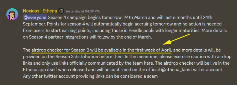 Ethena Airdrop Season 4 Campaign