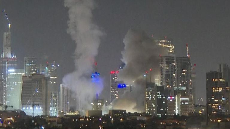 Missiles Strike Targets in Downtown Tel Aviv